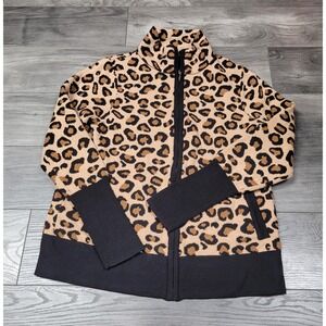 Women's Rachel Zoe Leopard Print Zip-Front Sweater Size M